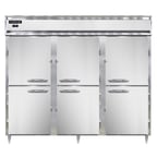 image of Continental Refrigerator DL3FE-PT-HD 86" Three Section Pass-Thru Freezer w/ 12 Half Solid Doors, 72 cu. ft.