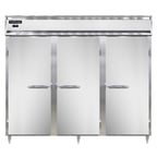 image of Continental Refrigerator DL3FE-SS 85" Three Section Reach-In Freezer w/ 3 Solid Doors, All Stainless Steel, 75 cu. ft.