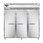 image of Continental Refrigerator DL3RNPT 78" Three Section Pass-Thru Refrigerator w/ 6 Solid Doors, Stainless Steel Front Aluminum Ends, 72 cu. ft.