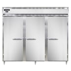 image of Continental Refrigerator DL3RENPT 86" Three Section Pass-Thru Refrigerator w/ 6 Solid Doors, Stainless Steel Front Aluminum Ends, 75 cu. ft.