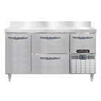 image of Continental Refrigerator DFA60NSSBS-D 60" 3-Section Worktop Freezer w/ 4 Drawers & 1 Half Door