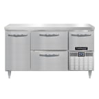 image of Continental Refrigerator DRA60NSS-D 60" Worktop Refrigerator w/ 2 Drawers, 1 Full & 1 Half Doors