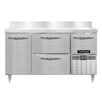 image of Continental Refrigerator DRA60NSSBS-D 60" Worktop Refrigerator w/ 2 Drawers, 1 Full & 1 Half Doors