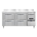 image of Continental Refrigerator DRA68NSSBS-D 68" Worktop Refrigerator w/ 4 Drawers & 1 Half Door