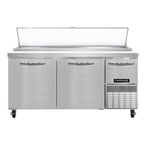 image of Continental Refrigerator PA68N 68" Pizza Prep Table w/ 2 Full & 1 Half Doors, 22 cu. ft.