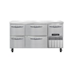 image of Continental Refrigerator RA60N-D 60" WorkTop Refrigerator w/ 2 Drawers & 1 Half Doors