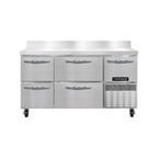 image of Continental Refrigerator RA60NBS-D 60" Worktop Refrigerator w/ 4 Drawers & 1 Half Door