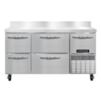 image of Continental Refrigerator RA60SNBS-D 60"  Worktop Refrigerator w/ 4 Drawers & 1 Half Door