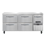image of Continental Refrigerator RA68N-D 68" Worktop Refrigerator w/ 4 Drawers & 1 Half Door