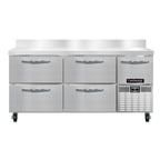 image of Continental Refrigerator RA68NBS-D 68" Worktop Refrigerator w/ 4 Drawers & 1 Half Door