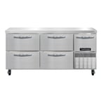 image of Continental Refrigerator RA68SN-D 68" Worktop Refrigerator w/ 4 Drawers & 1 Half Door