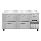 image of Continental Refrigerator RA68SNBS-D 68" Worktop Refrigerator w/ 4 Drawers & 1 Half Door