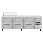 image of Continental Refrigerator RA93N10-D 93" Sandwich / Salad Prep Table w/ 6 Drawers & 1 Door, 10 Pans