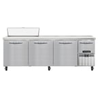 image of Continental Refrigerator RA93N10 93" Sandwich / Salad Prep Table w/ 4 Doors, 10 Pans