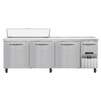 image of Continental Refrigerator RA93N12 93" Sandwich / Salad Prep Table w/ 4 Doors, 12 Pans