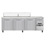 image of Continental Refrigerator RA93N18 93" Sandwich / Salad Prep Table w/ 4 Doors, 18 Pans