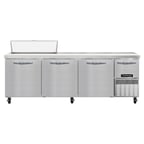 image of Continental Refrigerator RA93SN10 93" Sandwich / Salad Prep Table w/ 4 Doors, 10 Pans