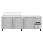 image of Continental Refrigerator RA93SN12 93" Sandwich / Salad Prep Table w/ 4 Doors, 12 Pans