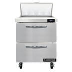 image of Continental Refrigerator SW27N8-D 27" One Section Sandwich / Salad Prep Table w/ 2 Drawers, 8 Pans