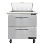 image of Continental Refrigerator SW32N8C-D 32" One Section Sandwich/Salad Prep Table w/ 2 Drawers, 8 Pans