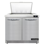 image of Continental Refrigerator SW36N12M-FB 36" Mega Top Sandwich Prep Table w/ 2 Doors, 12 pans