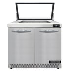 image of Continental Refrigerator SW36N12M-HGL-FB 36" Mega Top Sandwich Prep Table w/ 2 Doors, 12 pans