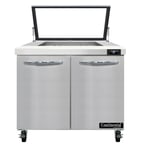 image of Continental Refrigerator SW36N12M-HGL 36" Mega Top Sandwich Prep Table w/ 2 Doors, 12 pans