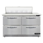 image of Continental Refrigerator SW48N10C-FB-D 48" Sandwich / Salad Prep Table w/ 4 Drawers, 10 Pans