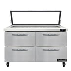 image of Continental Refrigerator SW48N18M-HGL-D 48" Mega Top Sandwich Prep Table w/ 4 Drawers, 18 pans