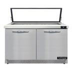 image of Continental Refrigerator SW48N18M-HGL-FB 48" Mega Top Sandwich Prep Table w/ 2 Doors, 18 pans