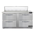 image of Continental Refrigerator SW60N12-FB-D 60" Sandwich / Salad Prep Table w/ 4 Drawers, 12 Pans