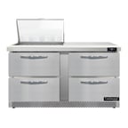 image of Continental Refrigerator SW60N12M-FB-D 60" Mega Top Sandwich Prep Table w/ 4 Drawers, 12 pans
