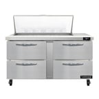 image of Continental Refrigerator SW60N18M-D 60" Mega Top Sandwich Prep Table w/ 4 Drawers, 18 pans