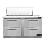image of Continental Refrigerator SW60N18M-FB-D 60" Mega Top Sandwich Prep Table w/ 4 Drawers, 18 pans