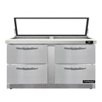 image of Continental Refrigerator SW60N24M-HGL-FB-D 60" Mega Top Sandwich Prep Table w/ 4 Drawers, 24 pans