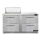 image of Continental Refrigerator SW60N8-FB-D 60" Sandwich / Salad Prep Table w/ 4 Drawers, 8 Pans