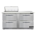 image of Continental Refrigerator SW60N8C-FB-D 60" Sandwich / Salad Prep Table w/ 4 Drawers, 8 Pans