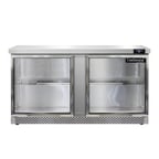 image of Continental Refrigerator SW60NGD-FB 60" Worktop Refrigerator w/ 2 Glass Doors, 17 cu. ft.