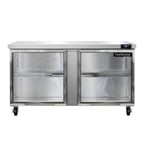 image of Continental Refrigerator SW60NGD 60" 2-Section Worktop Refrigerator w/ 2 Glass Doors, 17 cu. ft.