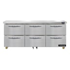 image of Continental Refrigerator SW72N-U-D 72" Undercounter Refrigerator w/ 6 Drawers, 20.6 cu. ft.