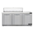 image of Continental Refrigerator SW72N12-FB 72" Sandwich / Salad Prep Table w/ 3 Doors, 12 Pans