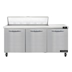 image of Continental Refrigerator SW72N12 72" Sandwich / Salad Prep Table w/ 3 Doors, 12 Pans