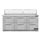 image of Continental Refrigerator SW72N18C-FB-D 72" Sandwich / Salad Prep Table w/ 6 Drawers, 18 Pans