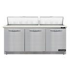 image of Continental Refrigerator SW72N18C-FB 72" Sandwich / Salad Prep Table w/ 3 Doors, 18 Pans