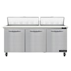 image of Continental Refrigerator SW72N18C 72" Sandwich / Salad Prep Table w/ 3 Doors, 18 Pans