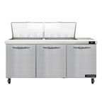 image of Continental Refrigerator SW72N24M 72" Mega Top Sandwich Prep Table w/ 3 Doors, 24 pans