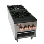 image of Copper Beech Range CBSP-2 18" Gas Stock Pot Range w/ (2) Two Ring Burners, Front to Back Design, Valve Controls, 220.000 BTU
