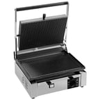 image of Eurodib CORT-R-110 15" Single Commercial Panini Sandwich Grill w/ Cast Iron Grooved Plates, 110V