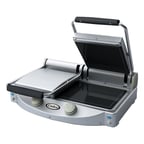 image of Cadco CPG-20F 24" Double Glass/Ceramic Panini Grill w/ Smooth Black Plates, 208/240V
