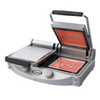 image of Cadco CPG-20FC 24" Double Glass/Ceramic Panini Grill w/ Smooth Clear Plates, 208/240V